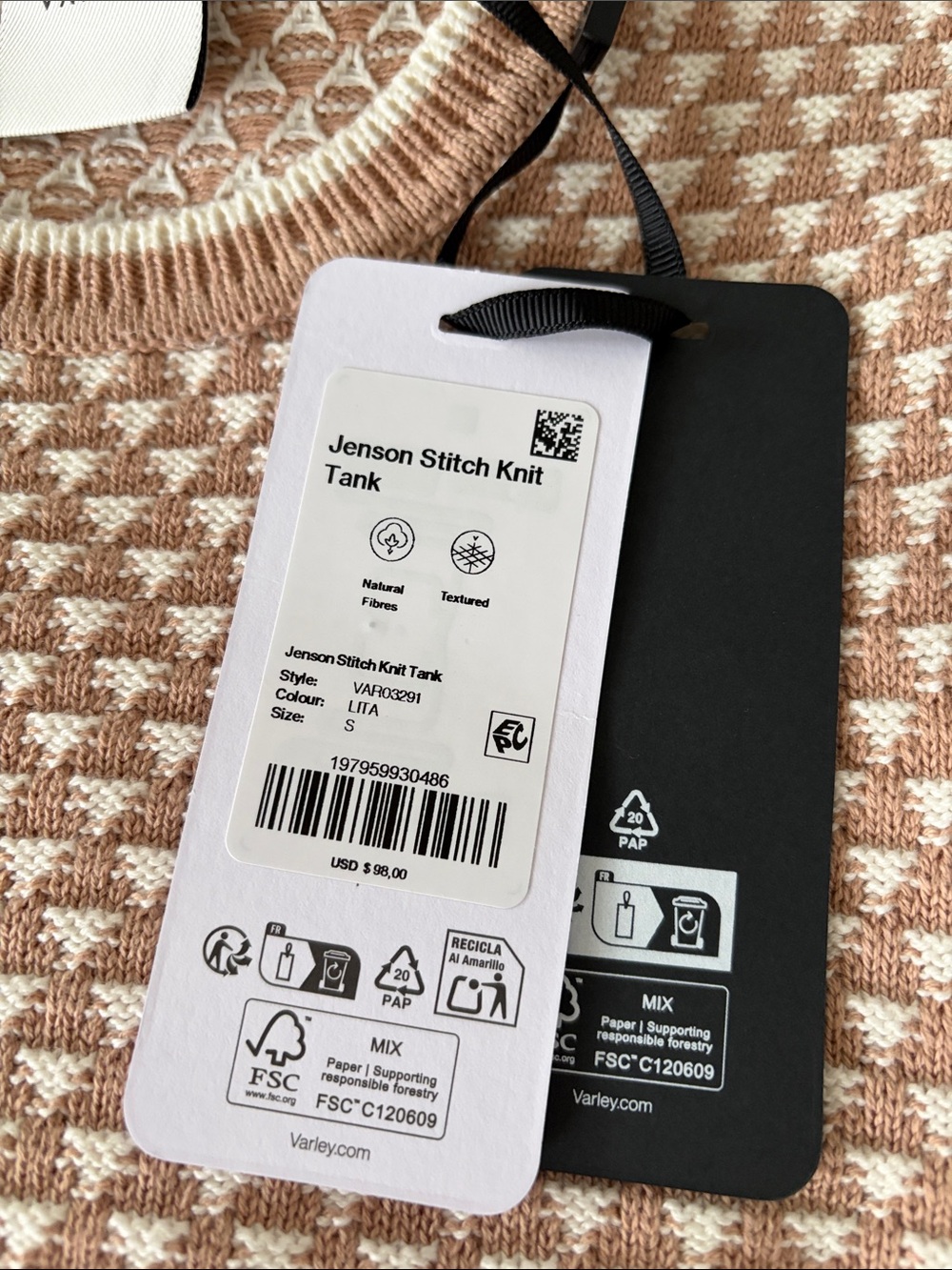 Varley Jenson Stitch Knit Tank size Small - Picture 3 of 7